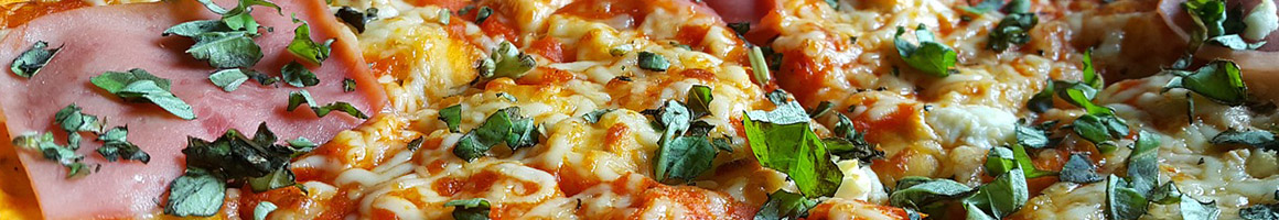 Eating Pizza at Dee Maria's restaurant in Valley Cottage, NY.